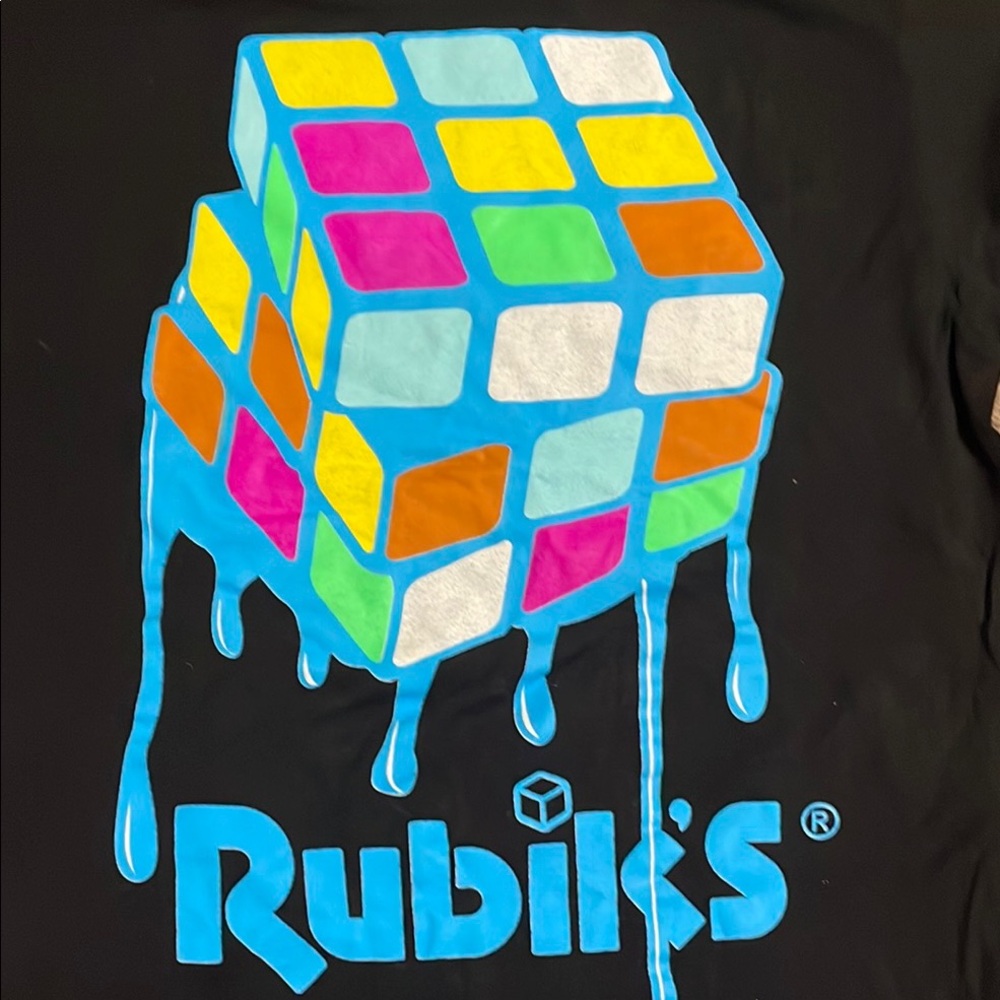 Rubik's Retro 80s Dripping Cube Graphic T-Shirt